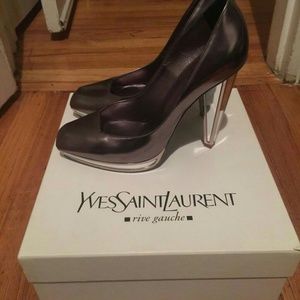 Saint Laurent Metallic Mirrored-heel Pumps